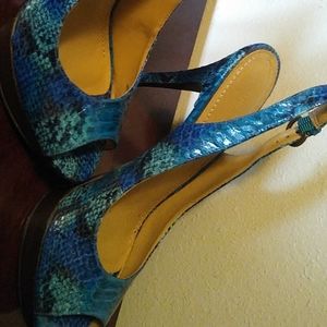Nine West snake skin themed heels